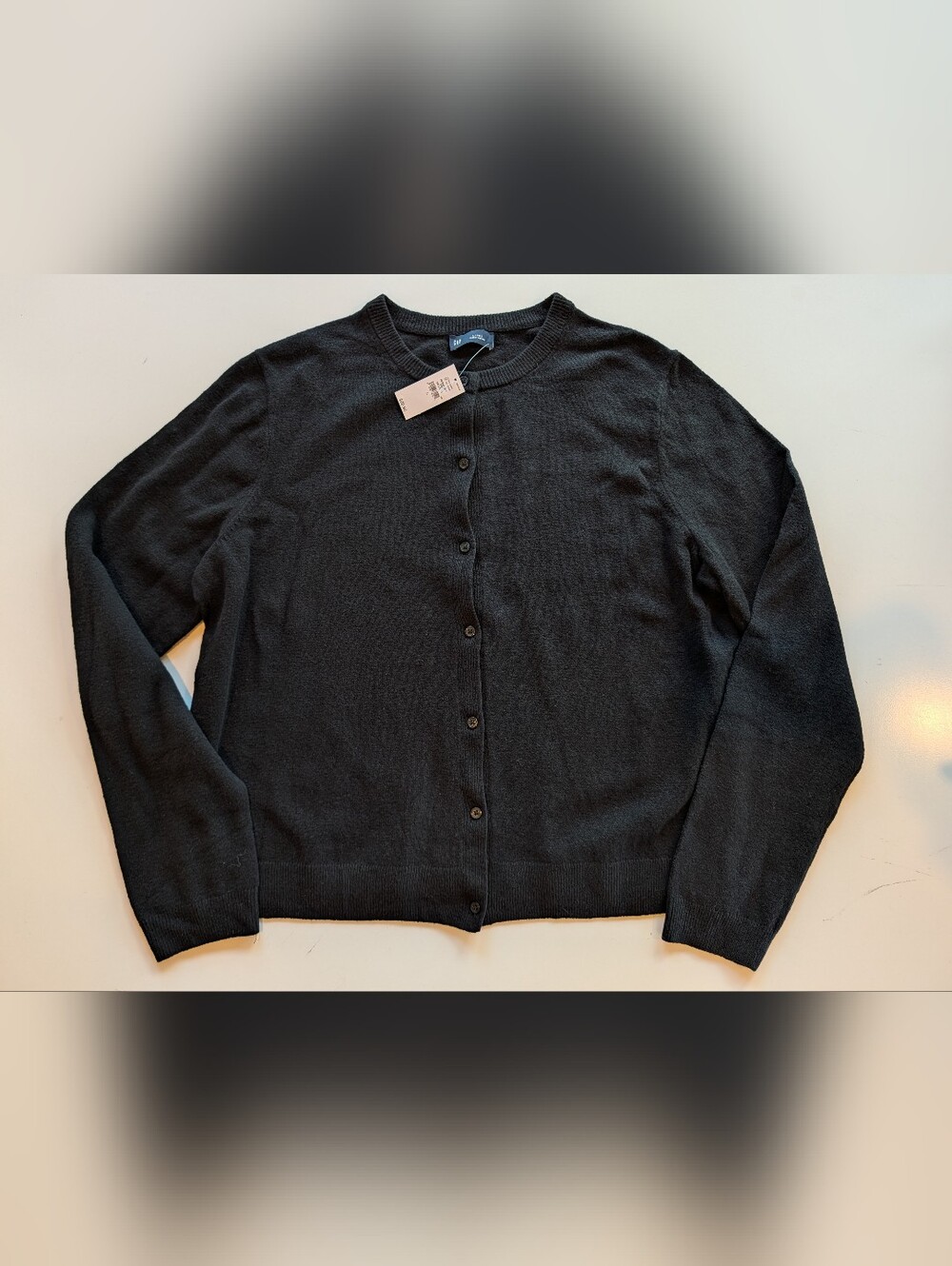 NWT Gap Button Up Cardigan Black Size L Capsule Wardrobe Staple